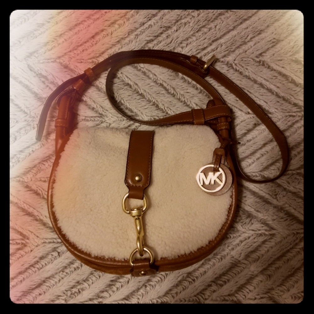 Michael Kors wool and velvet crossbody